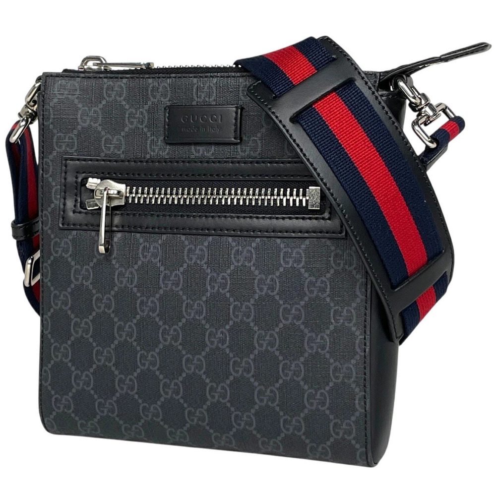 Gucci Messenger Bag Sherry Web GG Supreme Black